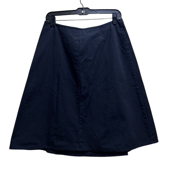 Lemon Twist Black A-Line Skirt M Made in USA Cotton Hardware Closure Minimalist - Picture 3 of 7